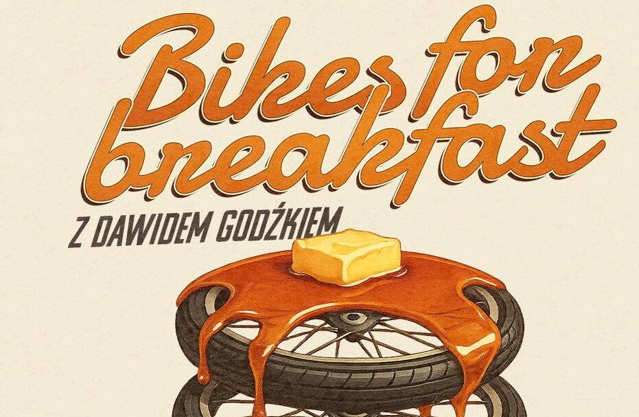 grafika z napisem Bikes for breakfast