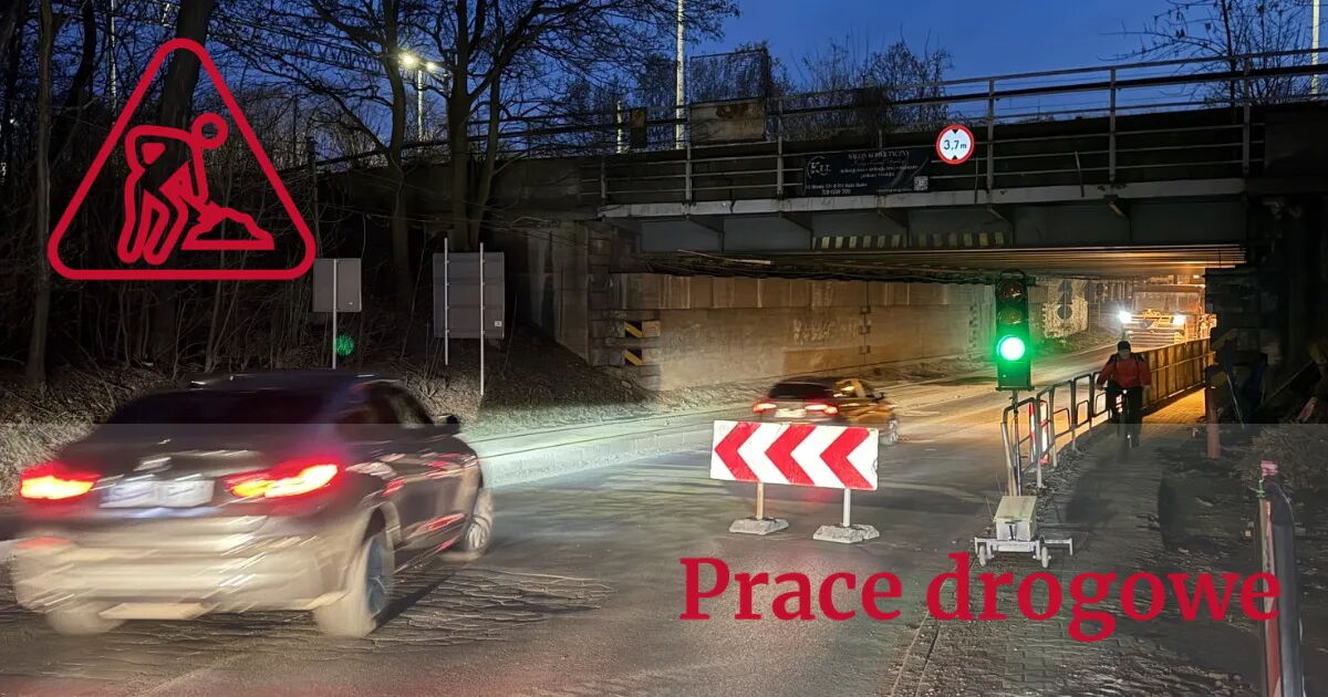 prace drogowe pod wiaduktem w dzielnicy Chebzie