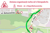 "Bajpasem" na ul. 1 Maja w Wirku