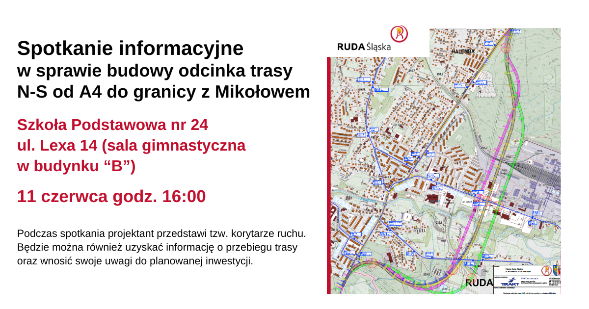 mapa dojazdu na spotkanie w sprawie trasy północ południe