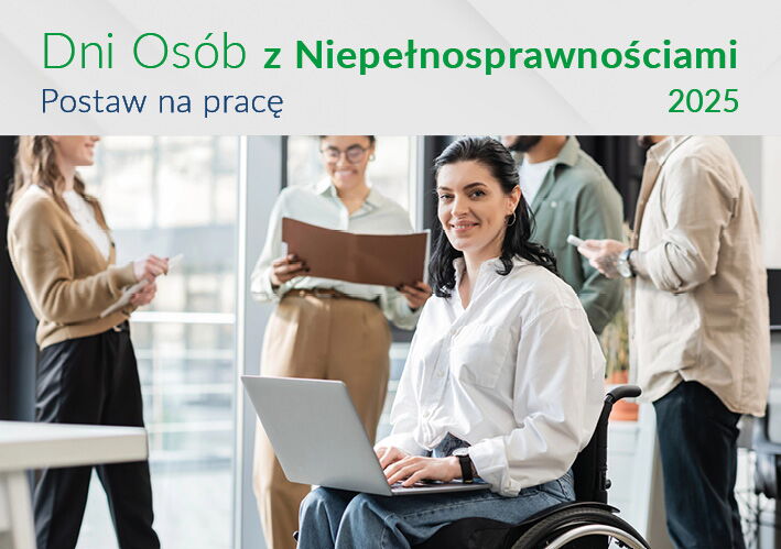 Grafika przedstawiająca ludzi z niepełnosprawnościami.