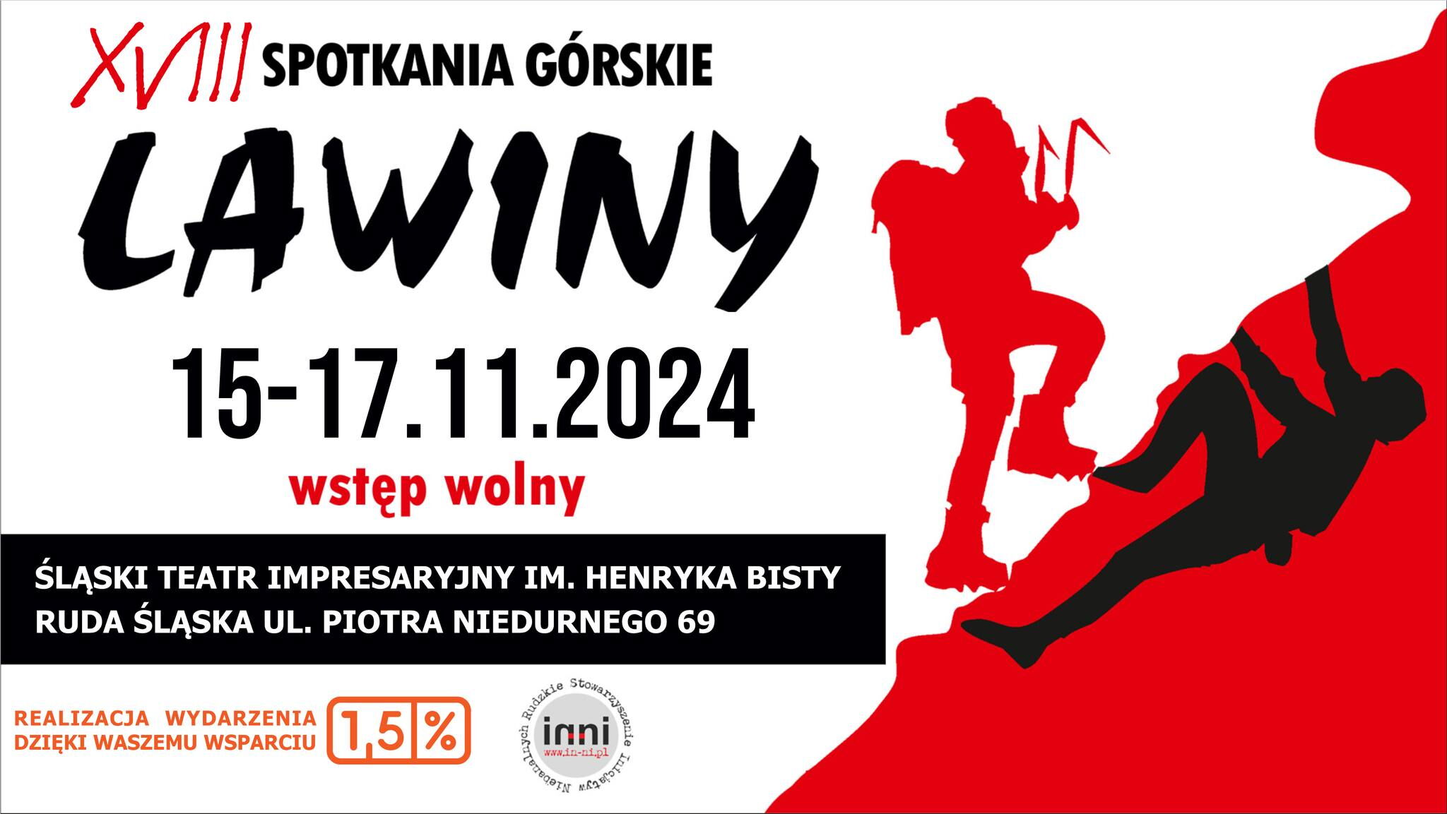 Grafika zapowiadająca festiwal Lawiny.