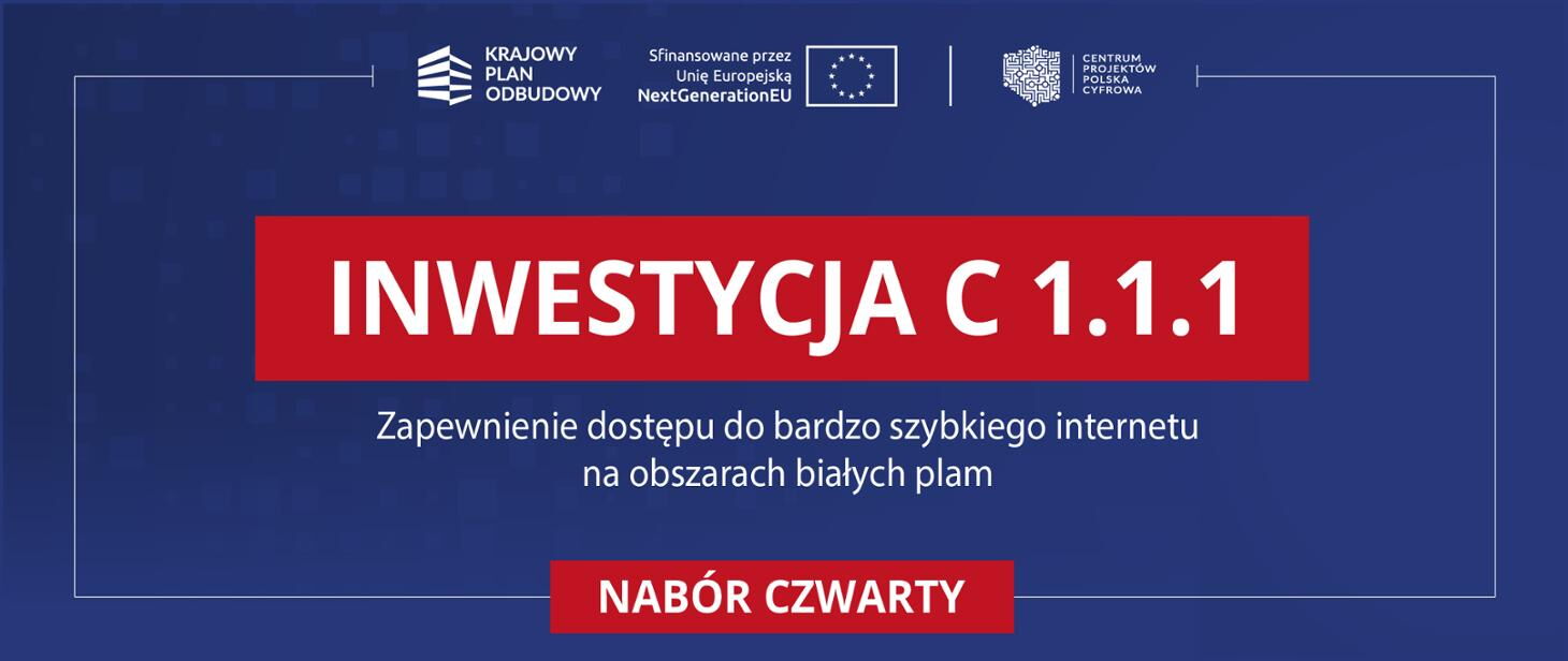 Plakat o konkursie - zapewnienie dostępu do szybkiego internetu.