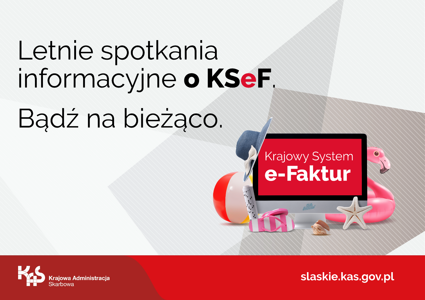 Grafika zapowiadająca spotkania informacyjne o KSeF.