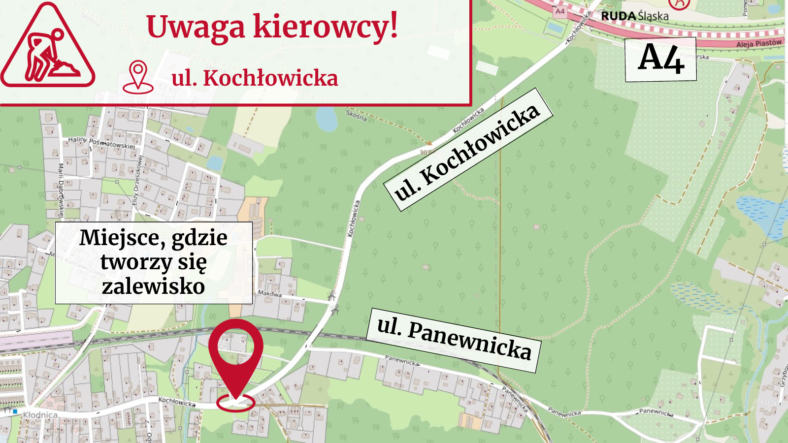 Niebezpieczne zalewisko na ul. Kochłowickiej