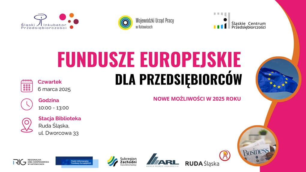 Grafika informująca o spotkaniu dla przedsiębiorców.