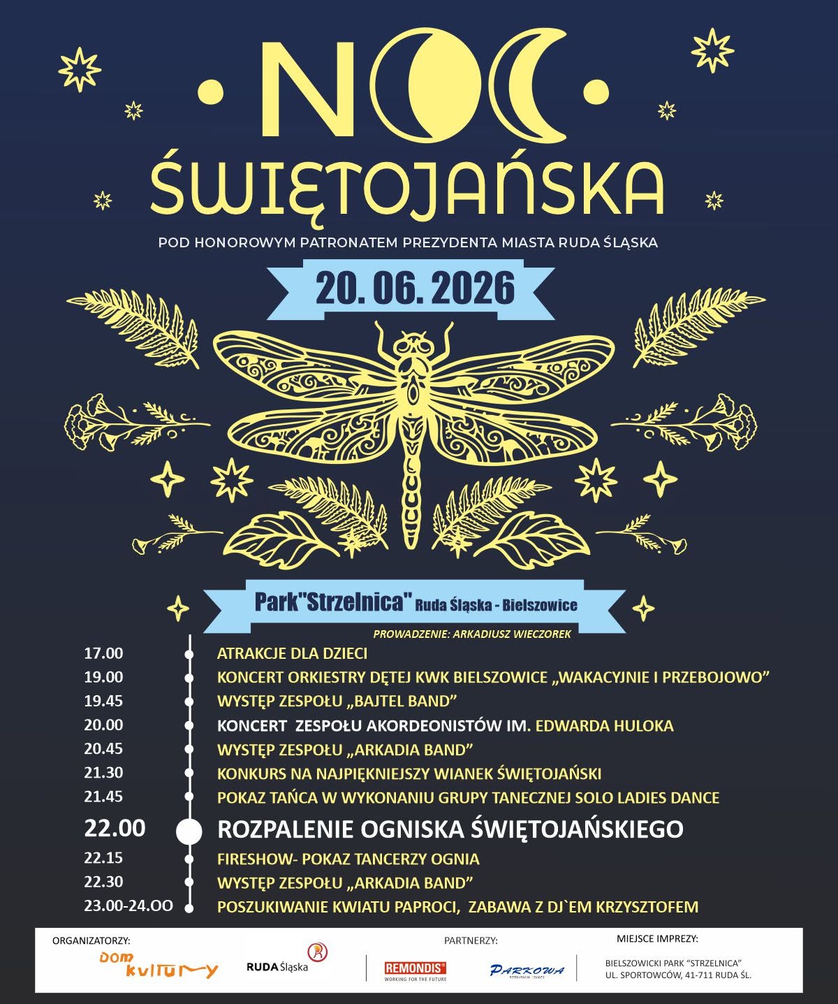 Grafika zapowiadająca Noc Świętojańską.