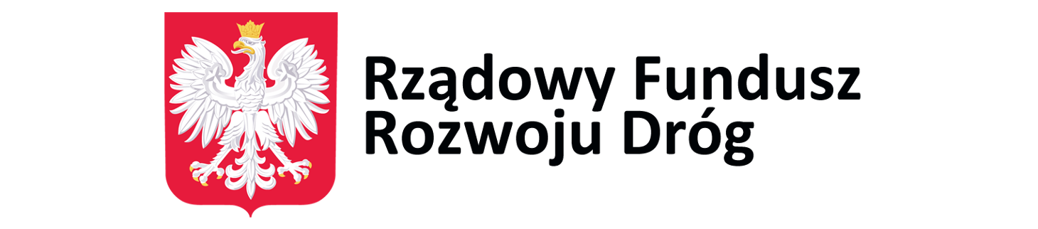 Godło Polski, tekst "Rządowy Fundusz Rozwoju Dróg".