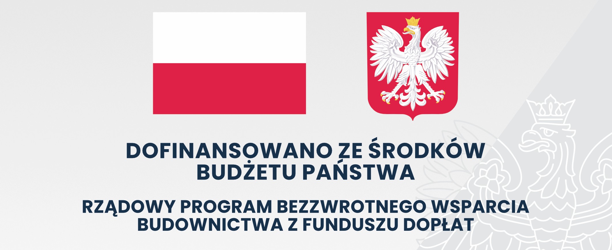 Flaga i godło Polski, informacja o dofinansowaniu ze środków budżetu państwa.