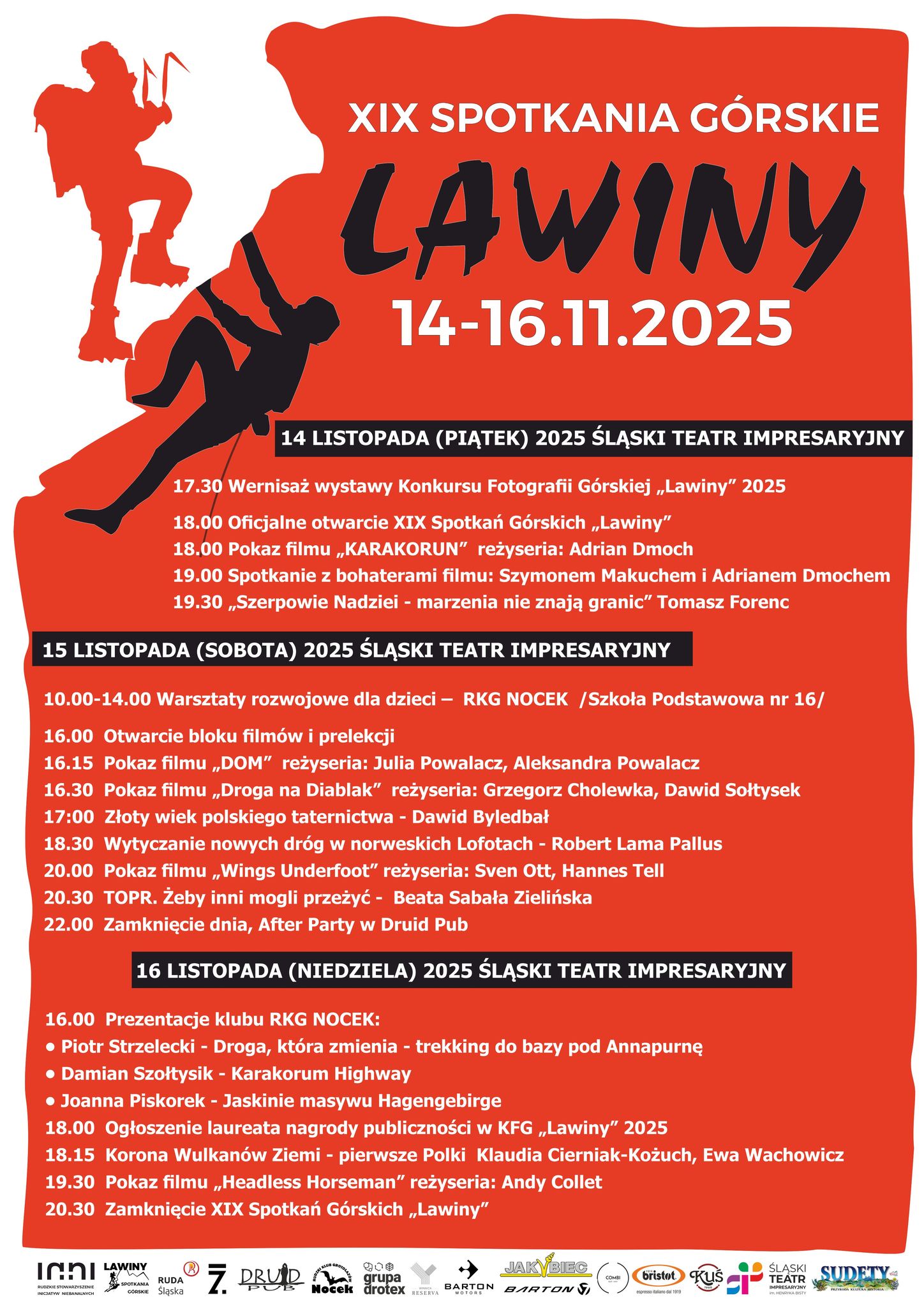 Grafika zapowiadająca Spotkania Górskie Lawiny.