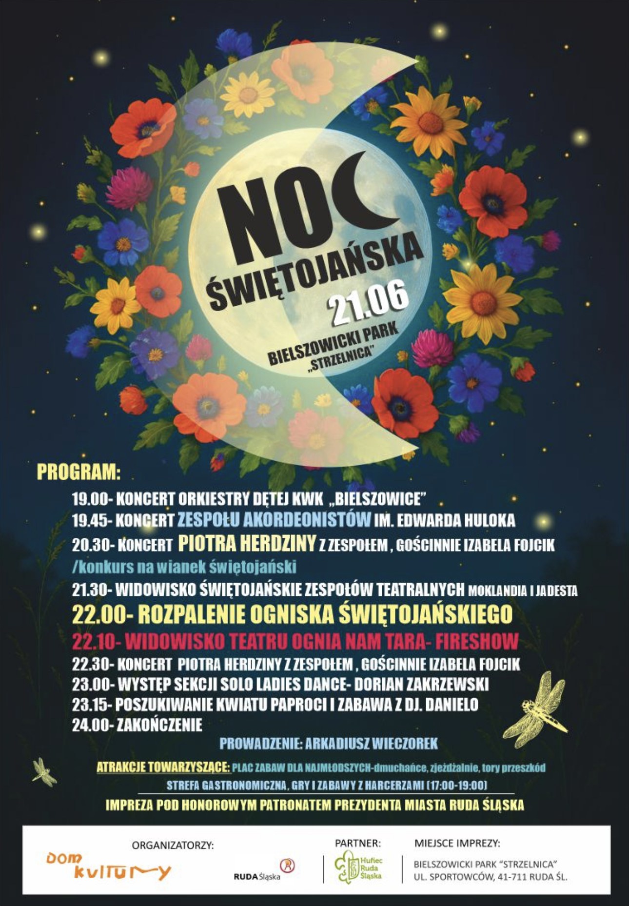 Grafika zapowiadająca Noc Świętojańską