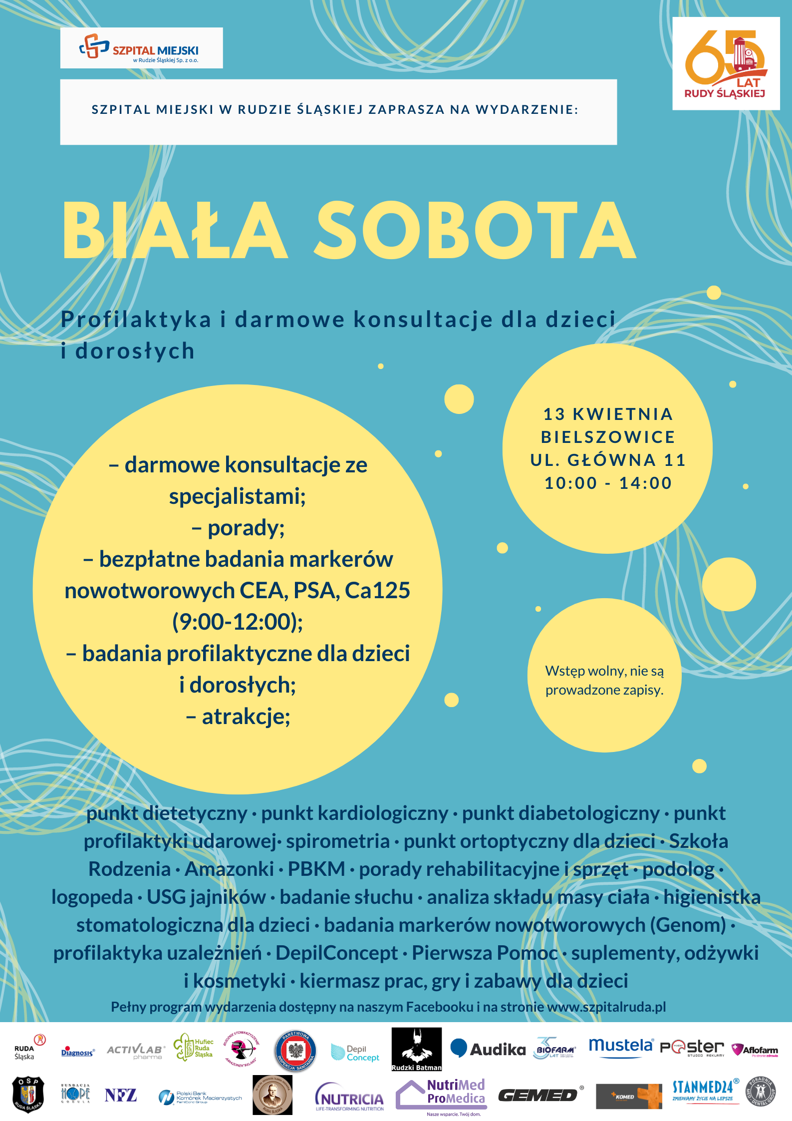 Grafika zapowiadająca Białą Sobotę w szpitalu.