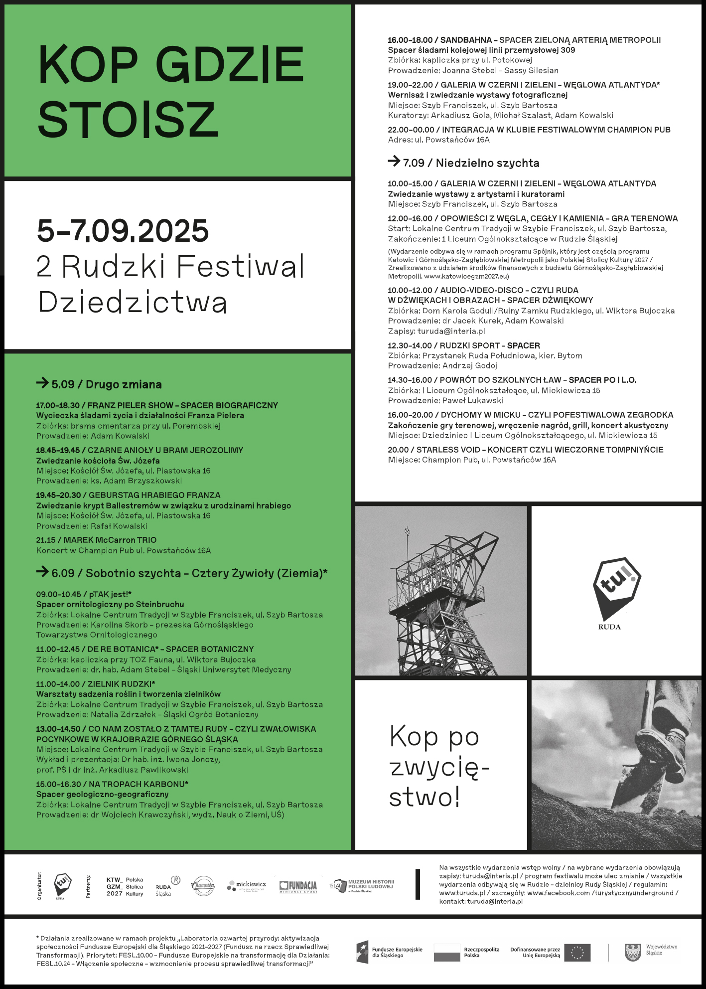 Plakat zapowiadający festiwal kop, gdzie stoisz.