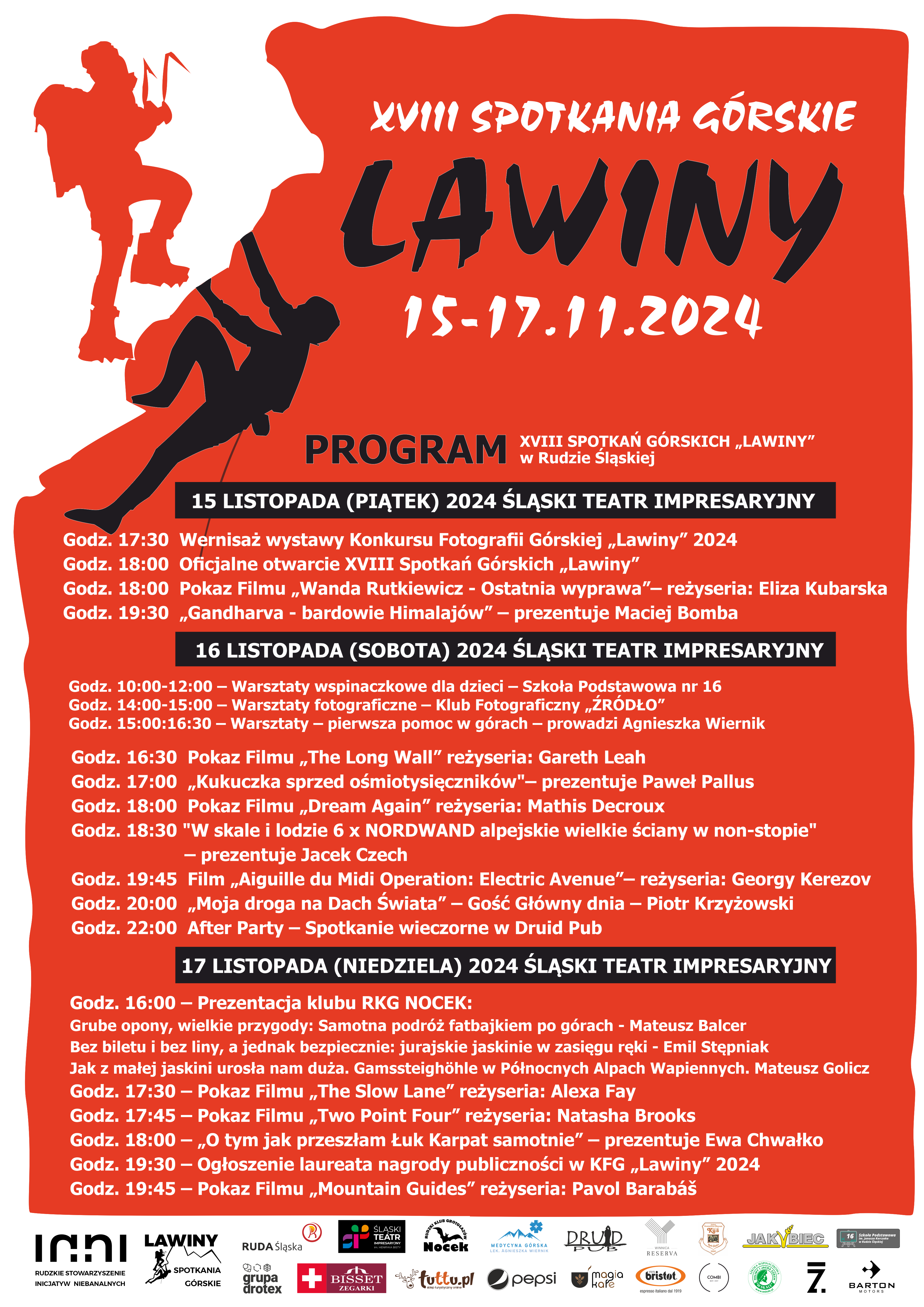 Grafika zapowiadająca festiwal Lawiny.