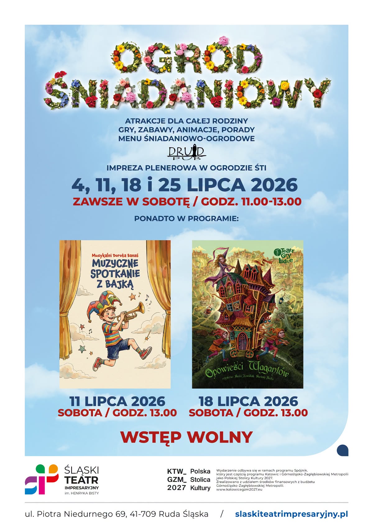 Plakat zapowiadający ogrody śniadaniowe.
