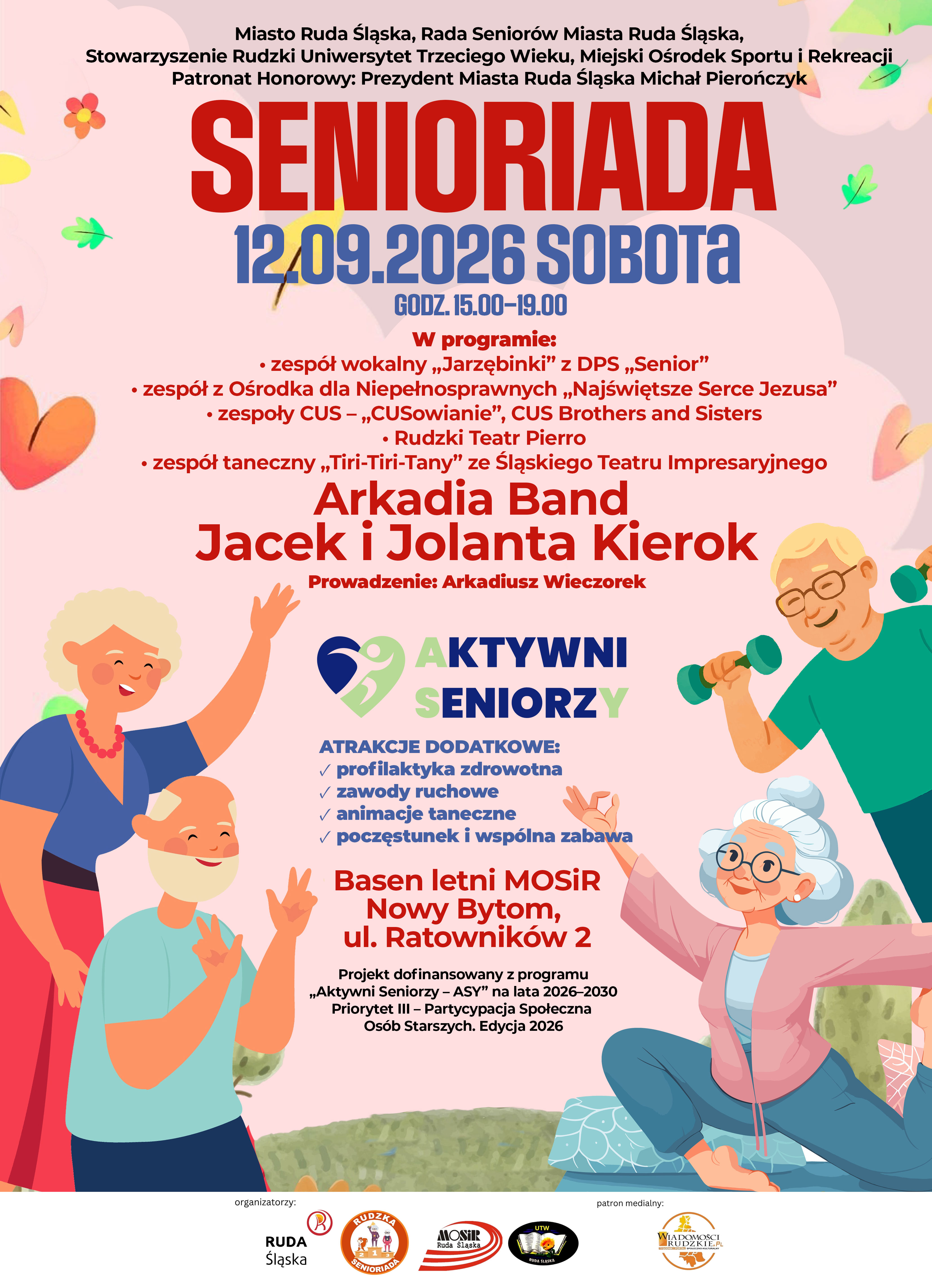 Plakat zapowiadający senioriadę w 2026 roku.