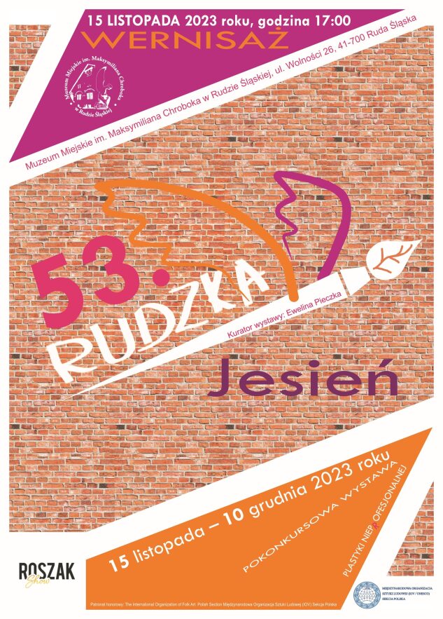 Grafika zapowiadająca wernisaz wystawy.