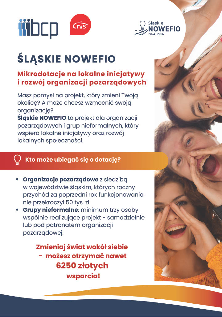 Grafika informująca o konkursie grantów.