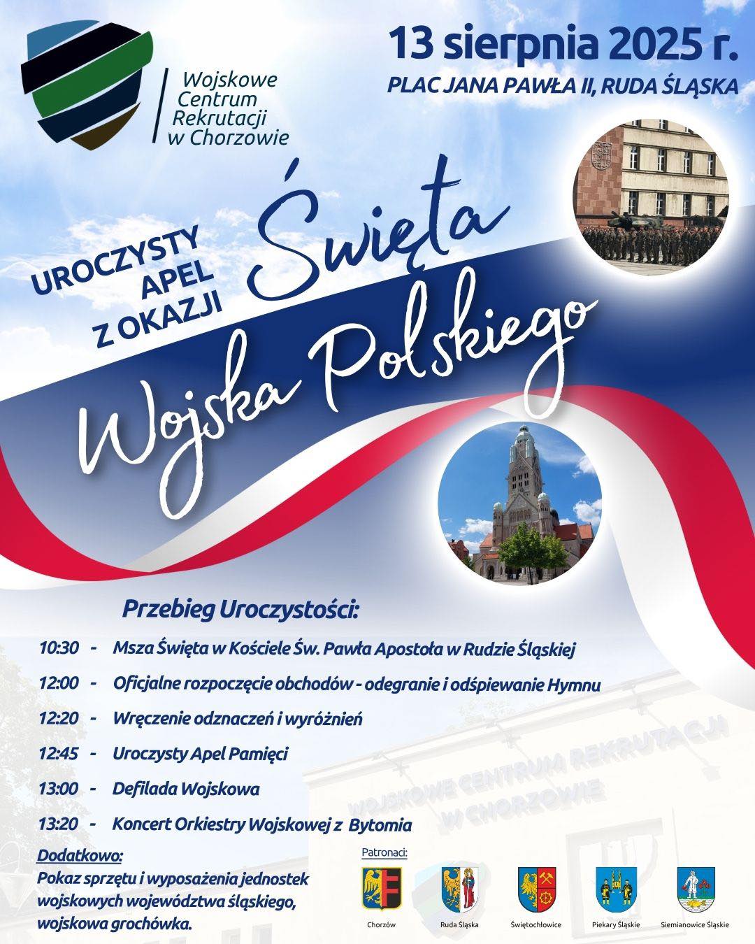 grafika z programem obchodów Święta Wojska Polskiego