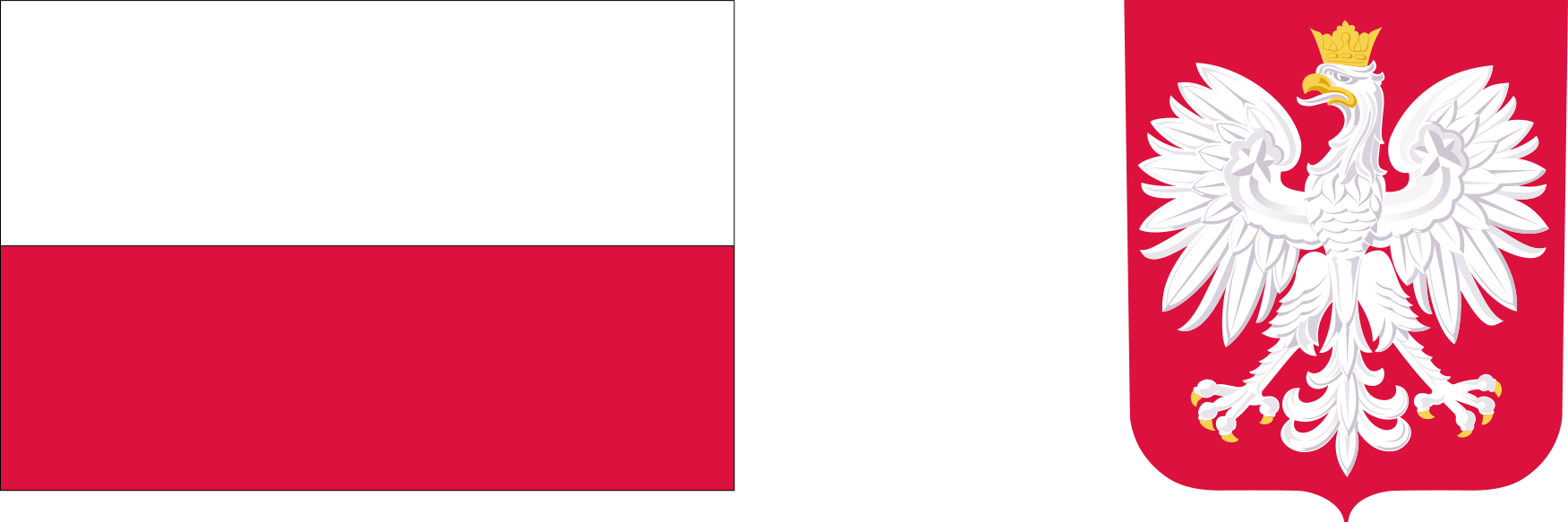Flaga i Godło Polski.