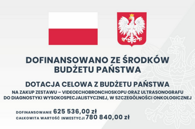 Flaga i godło Polski oraz informacja o dofinansowaniu ze środków budżetu państwa.